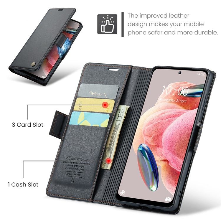 Кожаный чехол-книжка Retro Case для Xiaomi Redmi 12 цвет Черный