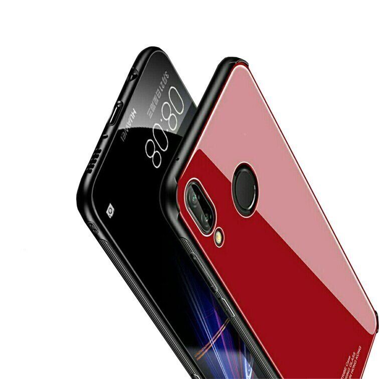 Силіконовий чохол зі скляної кришкою для Huawei P Smart Plus - Рожевий фото 2