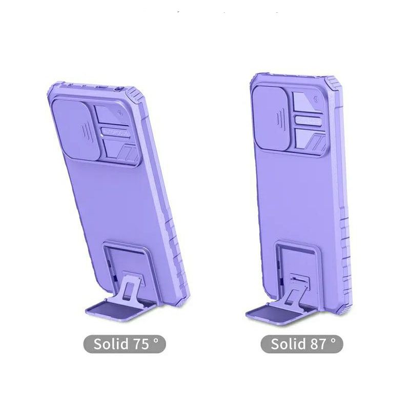 Чехол Kickstand с защитой камеры для Xiaomi Redmi Note 12 Pro 5G цвет Фиолетовый