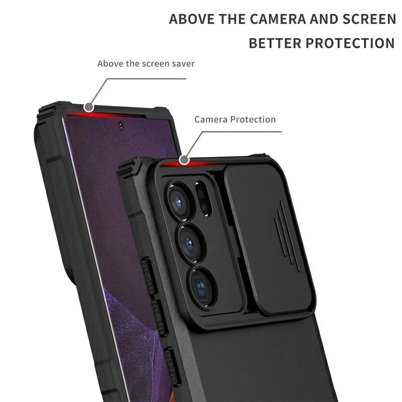 Чехол Kickstand с защитой камеры для Oppo A16 / A54s - Черный фото 2