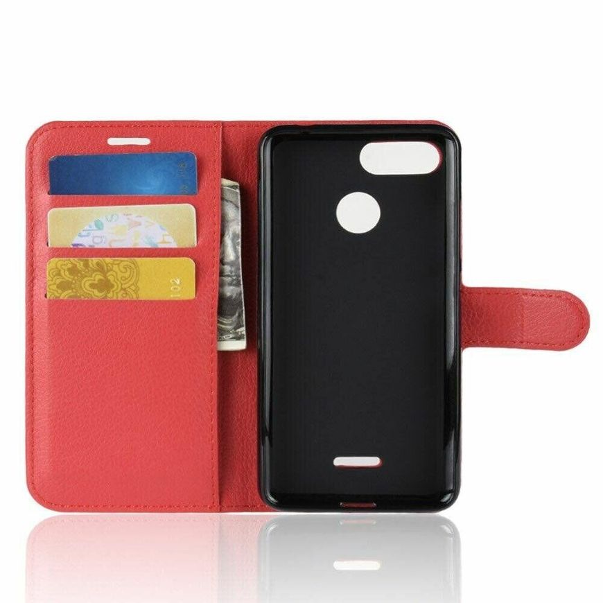 Чехол-Книжка с карманами для карт на Xiaomi Redmi 6 - Красный фото 3