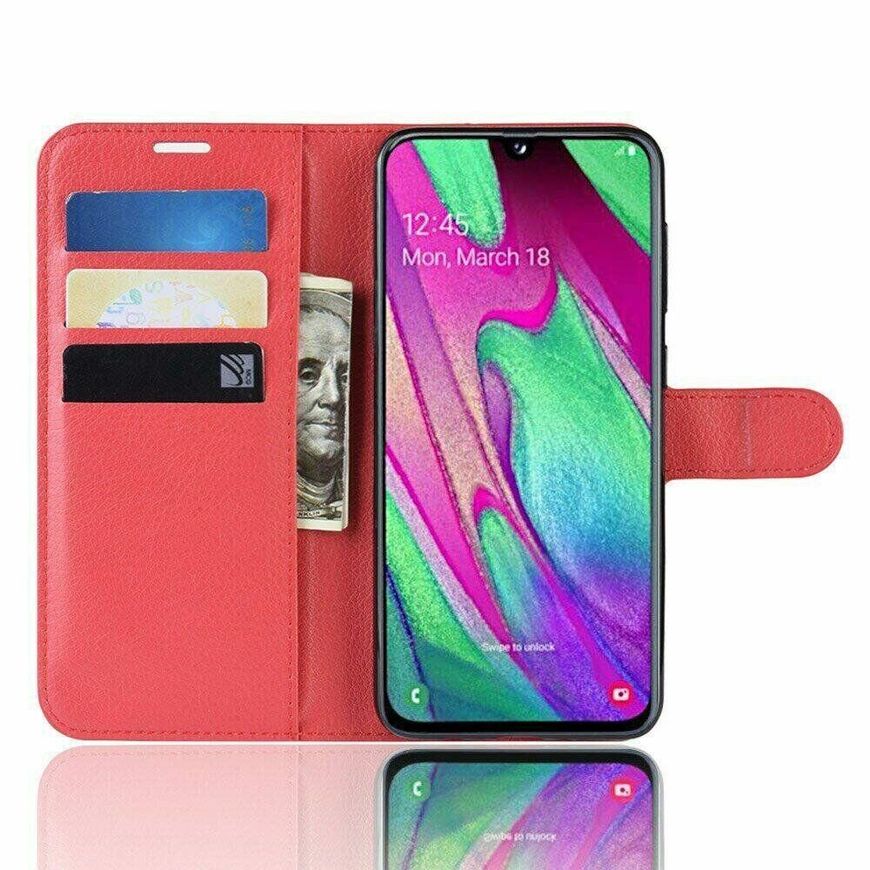 Чехол-Книжка с карманами для карт на Samsung Galaxy A40 - Красный фото 2
