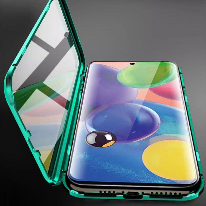 Магнитный чехол с защитным стеклом для Realme 6i - Синий фото 5