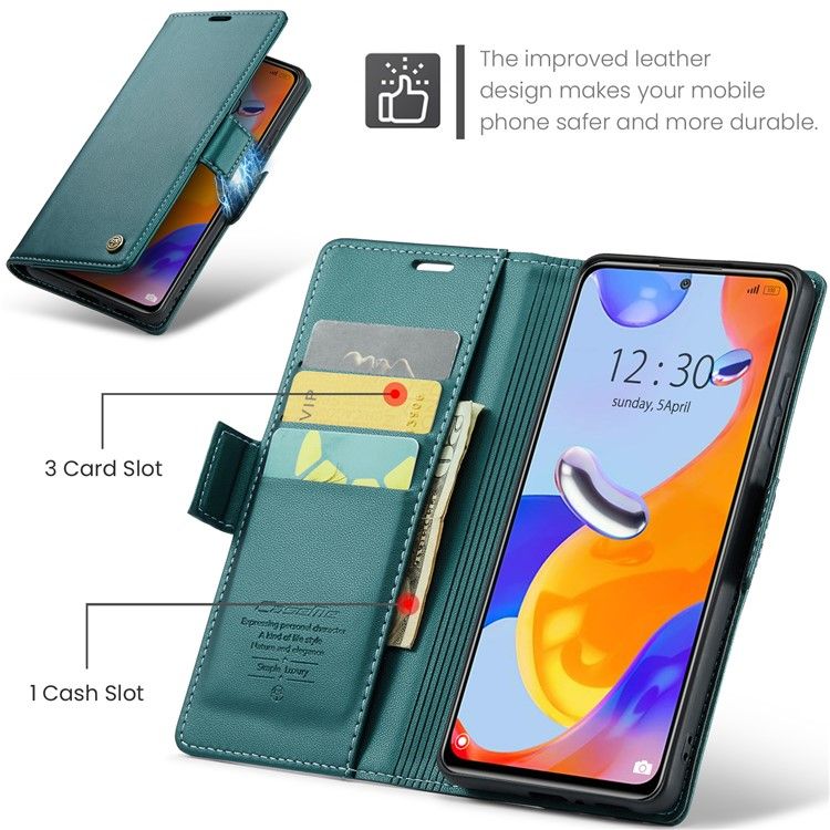 Кожаный чехол-книжка Retro Case для Xiaomi Redmi Note 11 4G / 11s / Note 12s - Зелёный фото 7