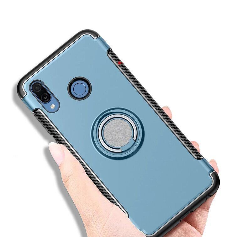 Протиударний чохол з кільцем для Huawei Honor 10 lite - Синій фото 4