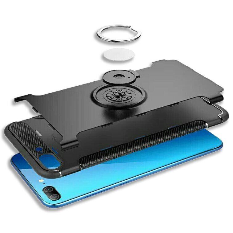 Противоударный чехол с кольцом для Huawei Honor 9 lite - Синий фото 3