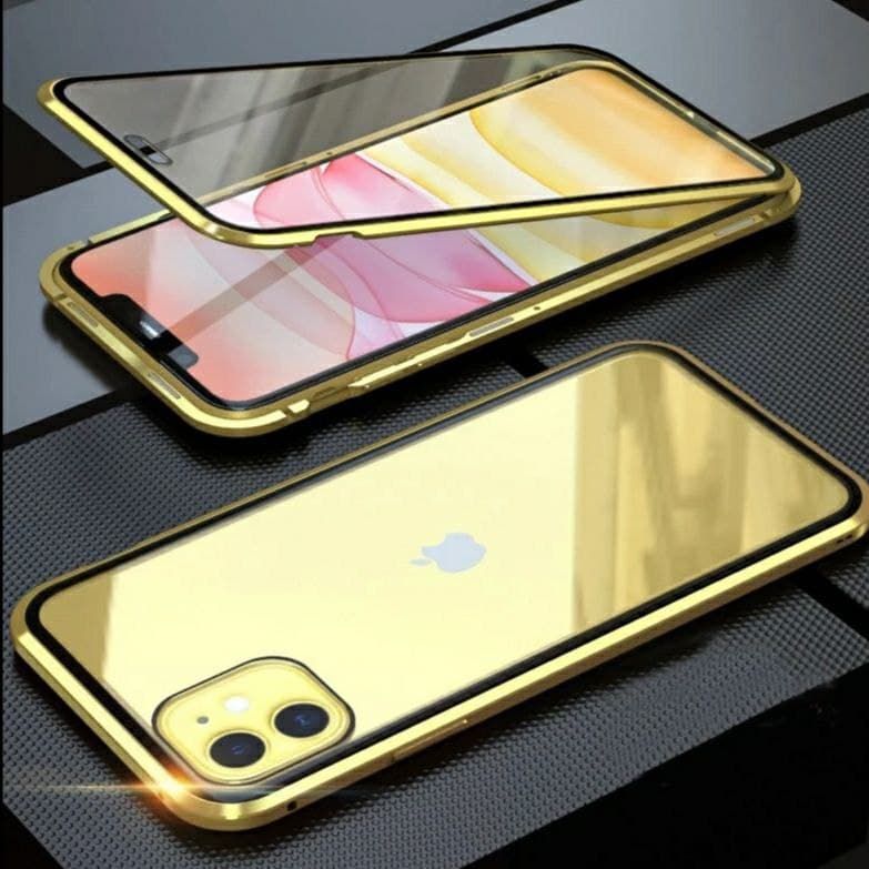 Магнітний чохол із захисним склом для iPhone 11 - Золотий фото 1