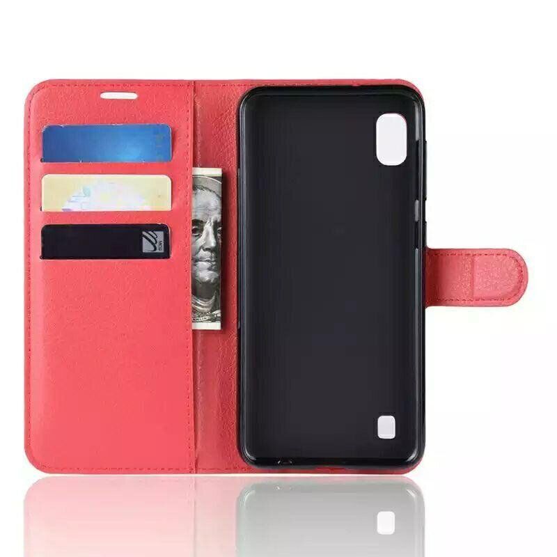 Чехол-Книжка с карманами для карт на Samsung Galaxy A10 - Красный фото 3