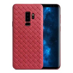 Чехол с плетением под кожу для Samsung Galaxy A8 Plus (2018) - Красный фото 1