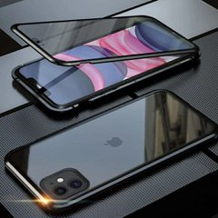 Магнитный чехол с защитным стеклом для iPhone 11 - Чёрный фото 1