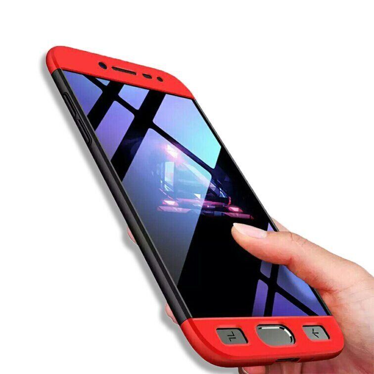 Чехол GKK 360 градусов для Samsung Galaxy J4 (2018) / J400 - Черно-Красный фото 2