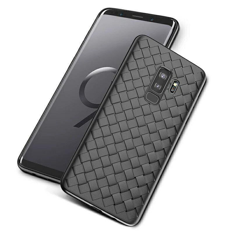 Чохол з плетінням під шкіру для Samsung Galaxy A8 Plus (2018) - Чорний фото 5