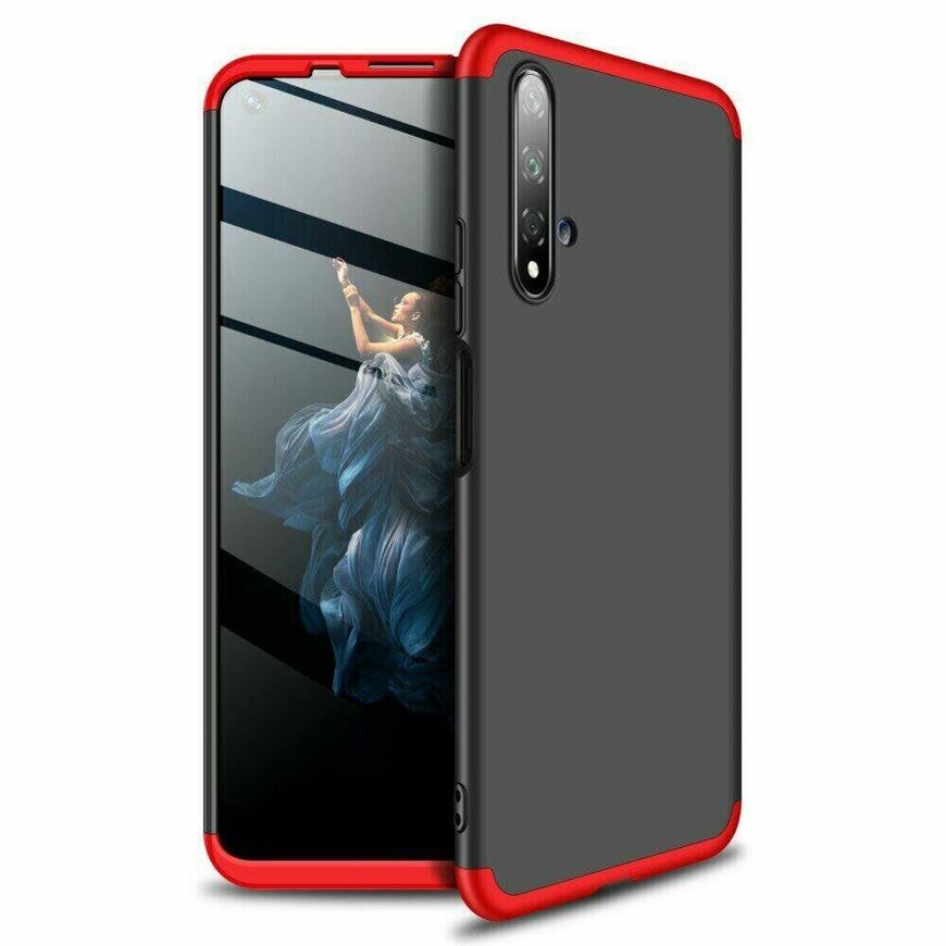 Чохол GKK 360 градусів для Huawei Honor 20 / Nova 5T - Чёрно-Красный фото 1