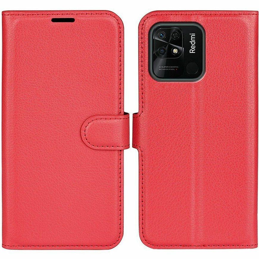 Чехол-Книжка с карманами для карт на Xiaomi Redmi 10C - Красный фото 5