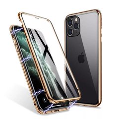 Магнитный чехол с защитным стеклом для iPhone 11 Pro - Золотой фото 1