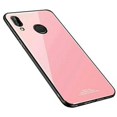 Силіконовий чохол зі скляної кришкою для Huawei Honor 8X - Рожевий фото 1