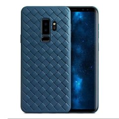 Чехол с плетением под кожу для Samsung Galaxy A8 Plus (2018) - Синий фото 1