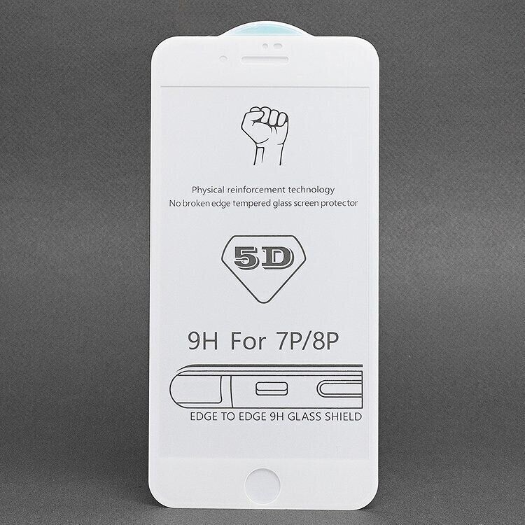 Захисне скло Full Cover 5D для iPhone 7 Plus / 8 Plus - Білий фото 1