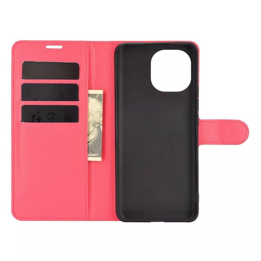 Чехол-Книжка с карманами для карт на Xiaomi Mi11 lite - Красный фото 3