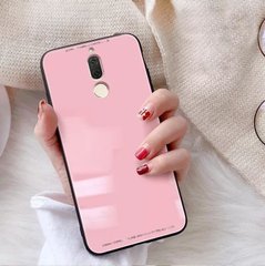 Силіконовий чохол зі Скляної кришкою для Huawei Mate 10 lite - Рожевий фото 1