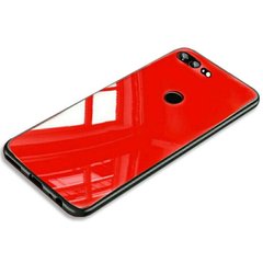 Силіконовий чохол зі Скляної кришкою для Huawei Honor 9 lite - Червоний фото 1