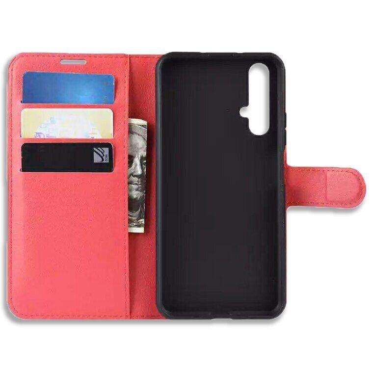 Чехол-Книжка с карманами для карт на Huawei Honor 20 / Nova 5T - Красный фото 3