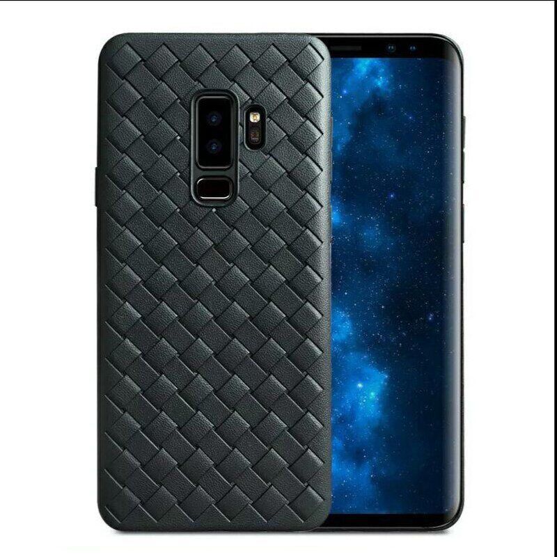 Чохол з плетінням під шкіру для Samsung Galaxy A8 Plus (2018) - Чорний фото 1