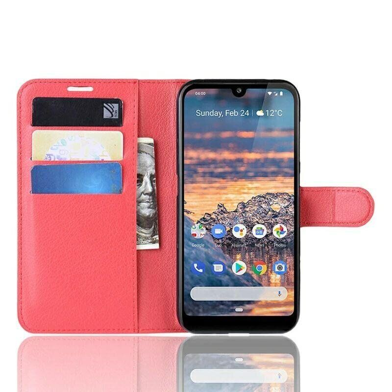 Чехол-Книжка с карманами для карт на Nokia 4.2 - Красный фото 2