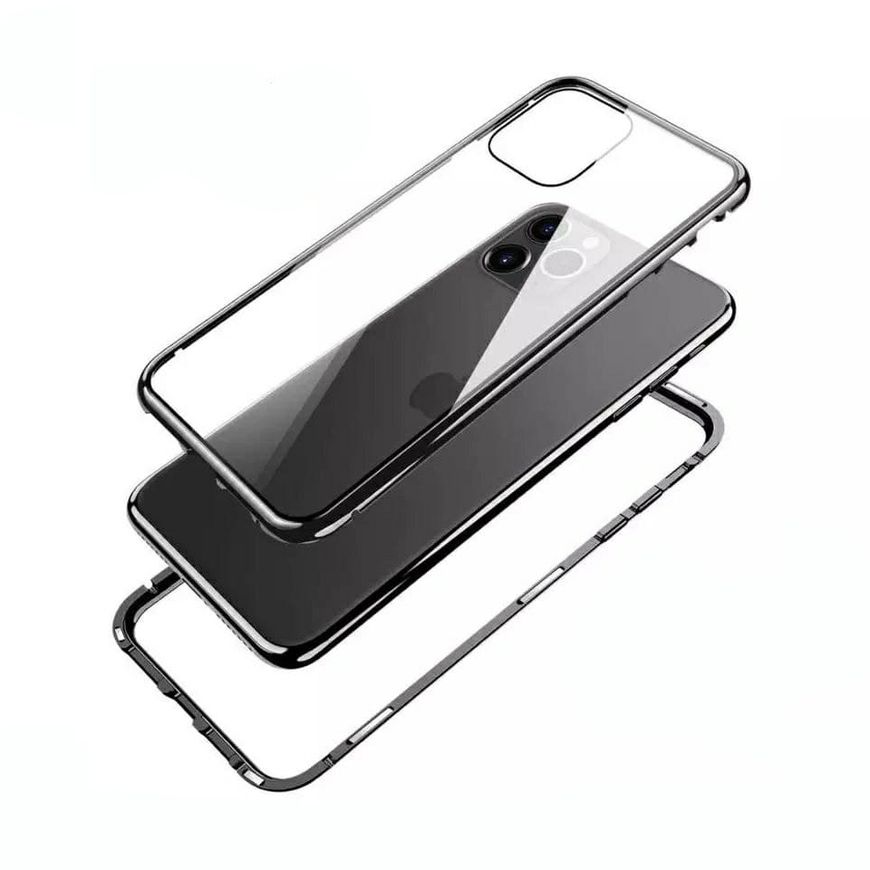 Магнитный чехол с защитным стеклом для iPhone 11 Pro - Черный фото 4