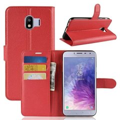Чехол-Книжка с карманами для карт для Samsung Galaxy J4 (2018) / J400 - Красный фото 1