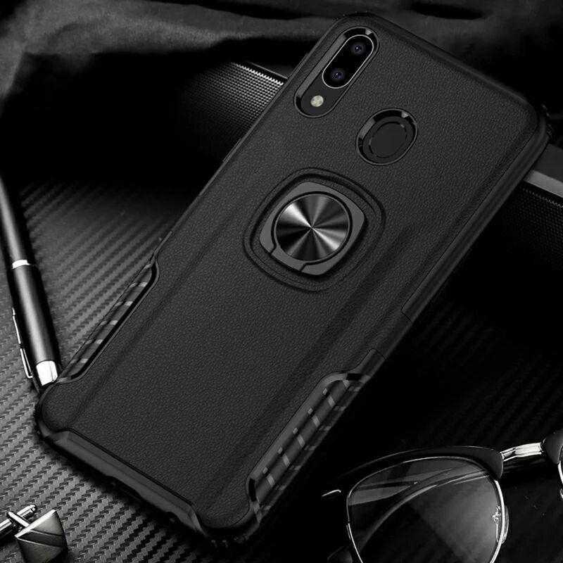 Протиударний чохол з кільцем для Samsung Galaxy M20 - Чорний фото 4