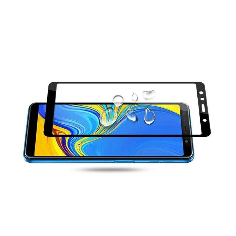 Защитное стекло 2.5D на весь экран для Samsung Galaxy A7 (2018) - Черный фото 2