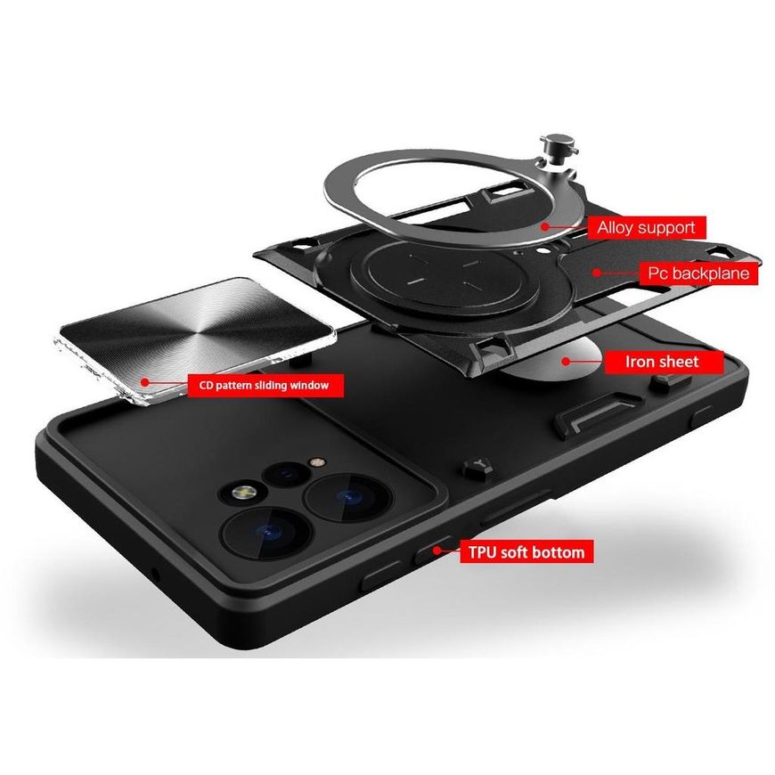 Чохол Magnetic Stand з захистом камери для Xiaomi Redmi Note 13 5G колір Синiй