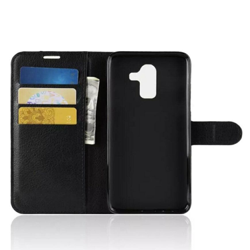 Чехол-Книжка с карманами для карт на Samsung Galaxy A8 Plus (2018) - Черный фото 3
