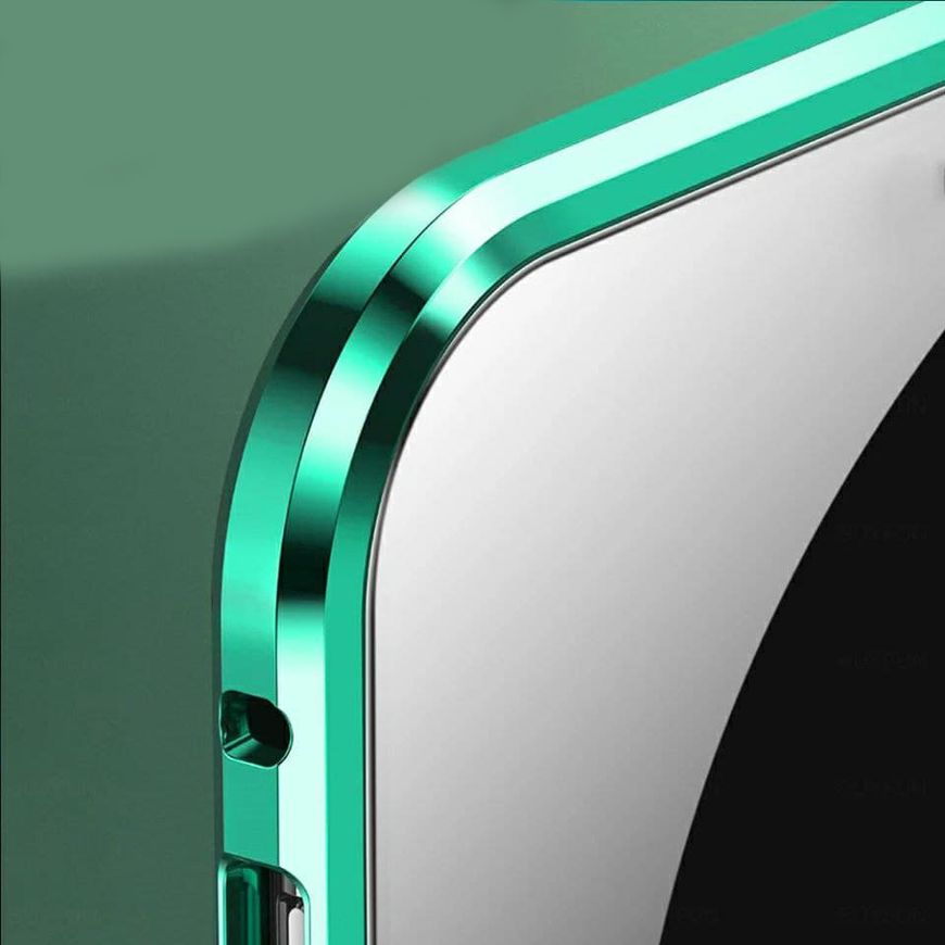 Магнитный чехол с защитным стеклом для Xiaomi Redmi Note 10 Pro - Зелёный фото 4