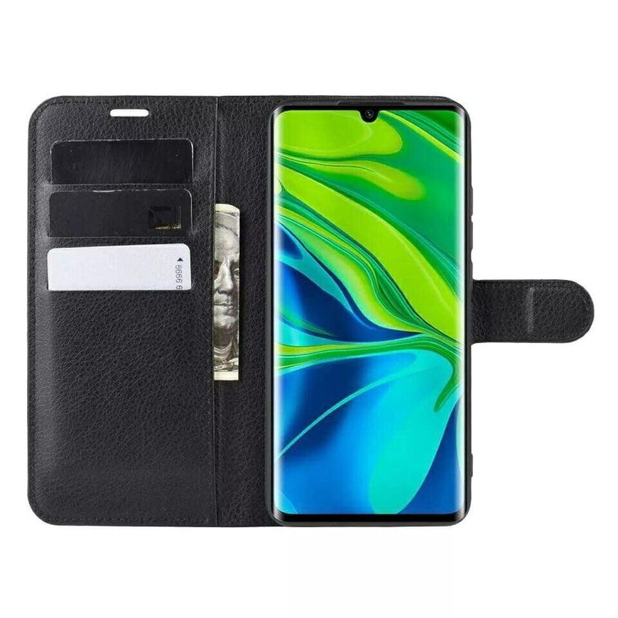 Чехол-Книжка с карманами для карт на Xiaomi Mi Note 10 / 10 Pro - Черный фото 2
