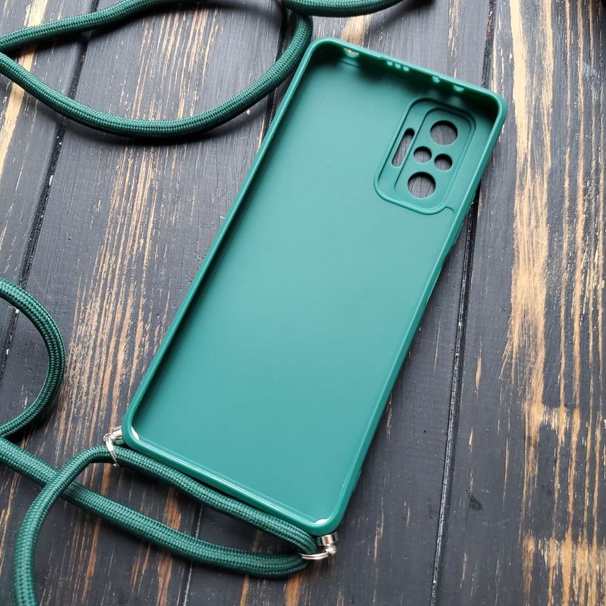Чохол силіконовий зі шнурком для Xiaomi Redmi Note 10 Pro - Зелений фото 2