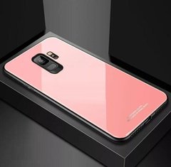 Силиконовый чехол со Стеклянной крышкой для Samsung Galaxy A6 - Розовый фото 1