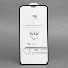 Защитное стекло Full Cover 5D для iPhone X / XS - Чёрный фото 1