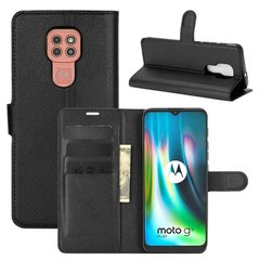 Чехол-Книжка с карманами для карт на Motorola G9 Play - Черный фото 1