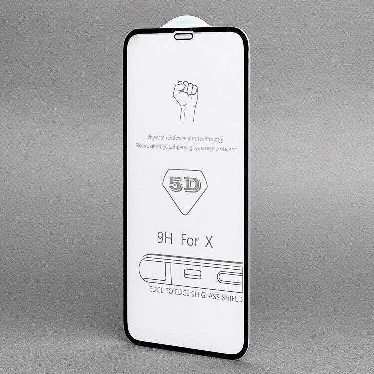 Защитное стекло Full Cover 5D для iPhone X / XS - Черный фото 2