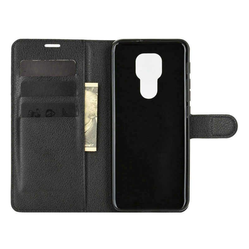 Чохол книжка з кишенями для карт на Motorola G9 Play - Чорний фото 3