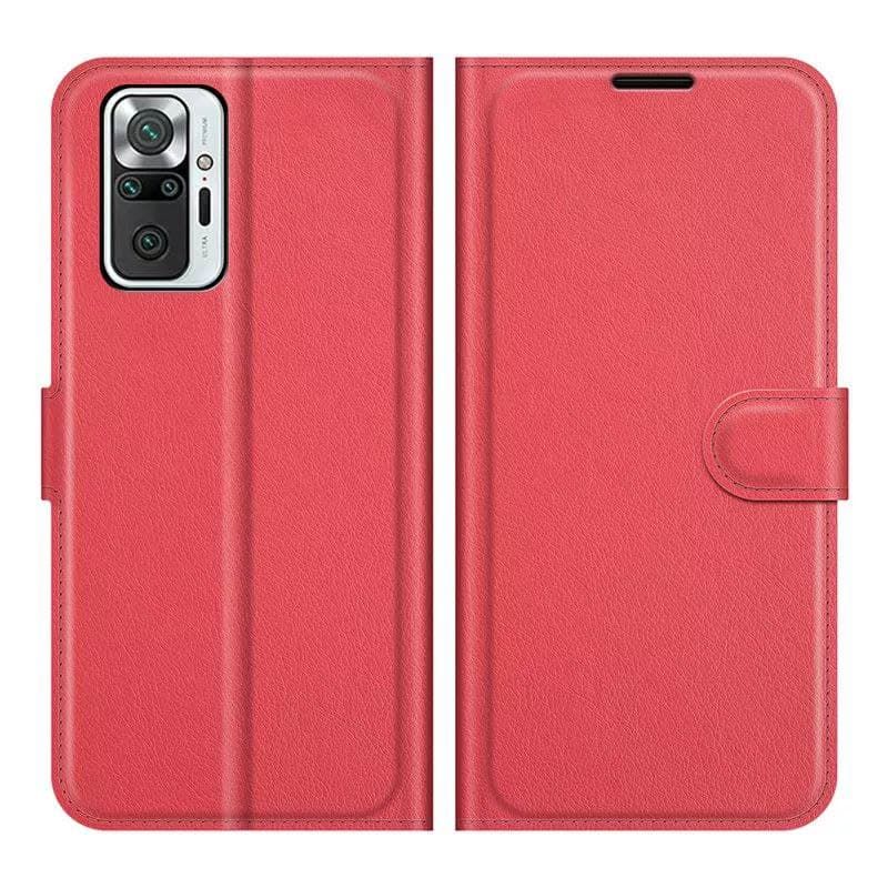 Чехол-Книжка с карманами для карт на Xiaomi Redmi Note 10 4G / 10S / Poco M5s - Красный фото 2