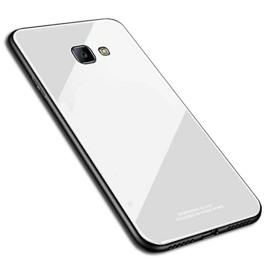 Силиконовый чехол со Стеклянной крышкой для Samsung Galaxy J6 Plus - Белый фото 1