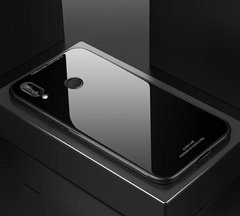 Силиконовый чехол со Стеклянной крышкой для Xiaomi Redmi Note 7 - Черный фото 1