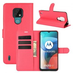 Чехол-Книжка с карманами для карт на Motorola E7 Plus - Красный фото 1