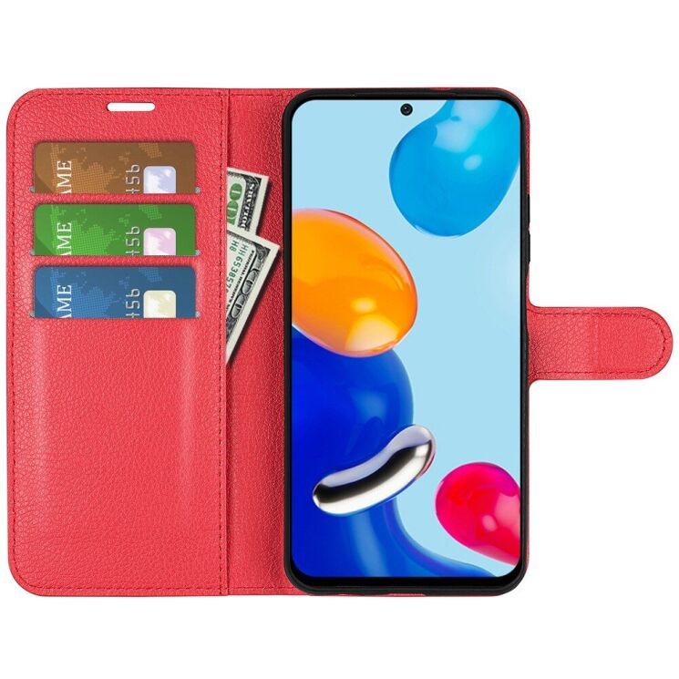Чехол-Книжка с карманами для карт на Xiaomi Redmi Note 11 4G / 11s / Note 12s - Красный фото 2