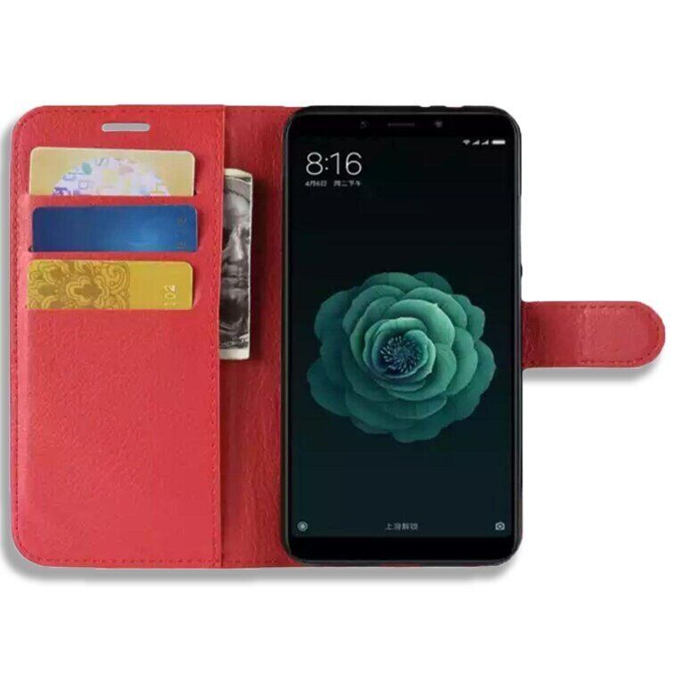 Чехол-Книжка с карманами для карт на Xiaomi Mi A2 - Красный фото 2
