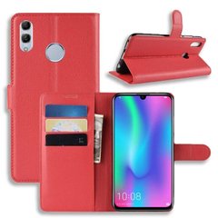 Чехол-Книжка с карманами для карт на Huawei Honor 10 lite - Красный фото 1