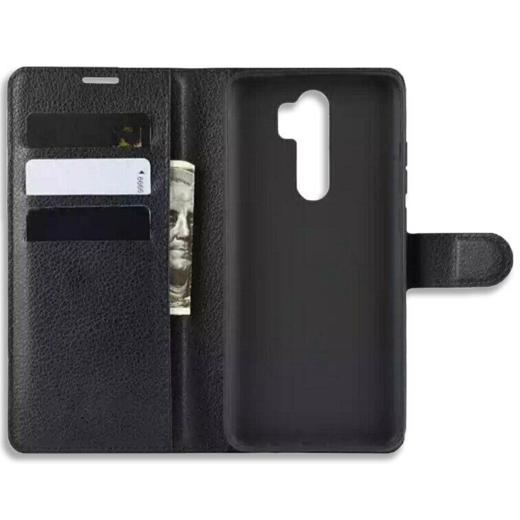 Чехол-Книжка с карманами для карт на Xiaomi Redmi 9 - Черный фото 3